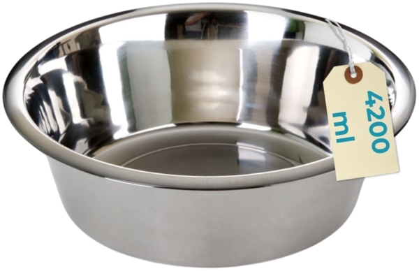 Standard Edelstahl Napf 29 cm 4200 ml Futternapf Wassernapf Hunde Katzen Hundenapf Katzennapf Freßnapf Ersatznapf Rostfrei