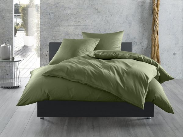 BETTWAESCHE-MIT-STIL Bettwäsche Mako Satin Bettwäsche uni einfarbig, Mako-Satin, 3 teilig