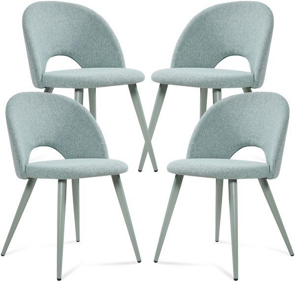 Esszimmerstuhl Karijoki 4er Set Webstoff Hellgrün [en. casa]