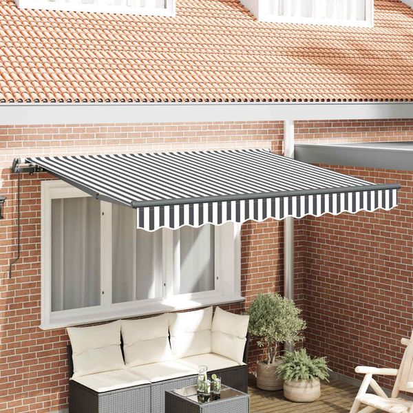 Einziehbare Markise, Sonnenmarkise Anthrazit 250 x 200 cm Stoff