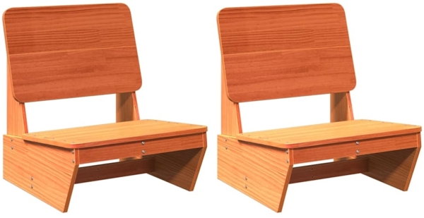 vidaXL Gartenstühle 2 Stk. Wachsbraun 60x64x70,5 cm Massivholz Kiefer 859314
