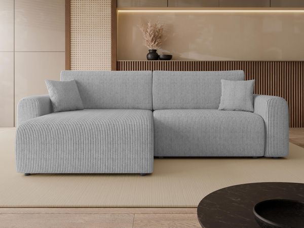 Ecksofa Floryn L Cord (Farbe: Poso 110)