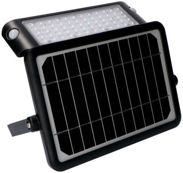 LED's light LED Solarleuchte 300407 Solar LED-Strahler, LED, schwarz Bewegungsmelder 10W warmweiß IP66