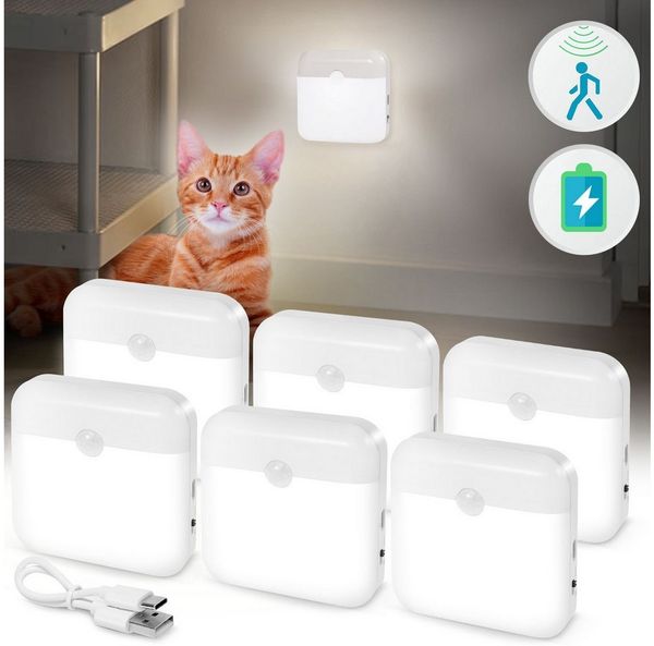 Jibenhome Nachtlicht LED Nachtlicht Kinder mit Bewegungsmelder, USB