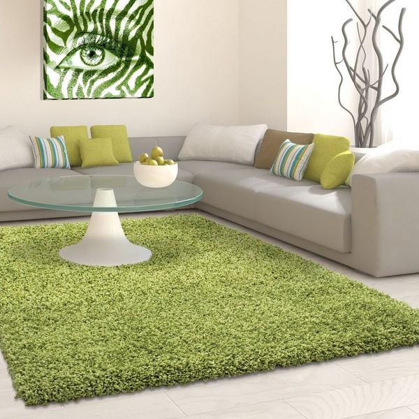 Shaggy Teppich LIFE GREEN 100 X 200cm Läufer