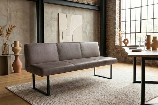 KAWOLA Esszimmerbank ELEEN Leder dunkelbraun 223cm 85 x 69 x 223 cm
