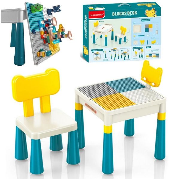 COIL Kindersitzgruppe Kindertischgruppe Kinderstuhl Kindertisch Kindermöbel, Material: PP+ABS, 2in1 – Blöcke oder Zeichnung