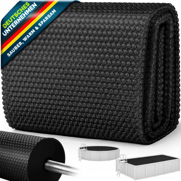 tillvex Pool Solarfolie Rund 488 cm - Schwarz Solarplane Solarheizung Solarabdeckplane Poolheizung Wärmeplane