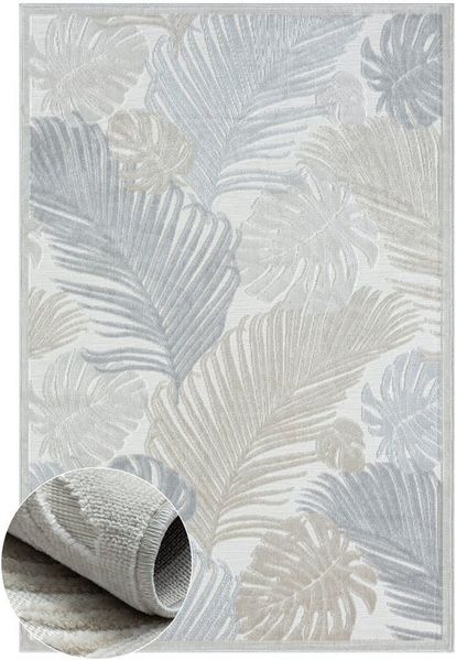 Myflair Möbel & Accessoires Teppich Odette Lagerräumung, rechteckig, Höhe: 8 mm, Blätter Motiv, Hoch-Tief Effekt, Outdoor geeignet, Balkon, Terrasse