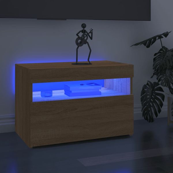 vidaXL TV-Schrank mit LED-Leuchten Sonoma-Eiche 60x35x40 cm 804415