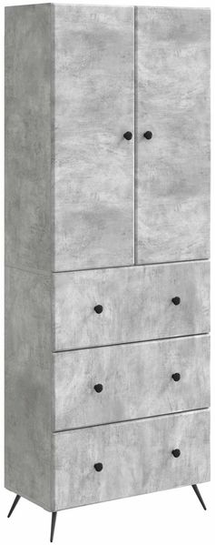 vidaXL Schrankset 2 pcs Betongrau 66 x 34,5 x 90 cm Holzwerkstoff 3416883