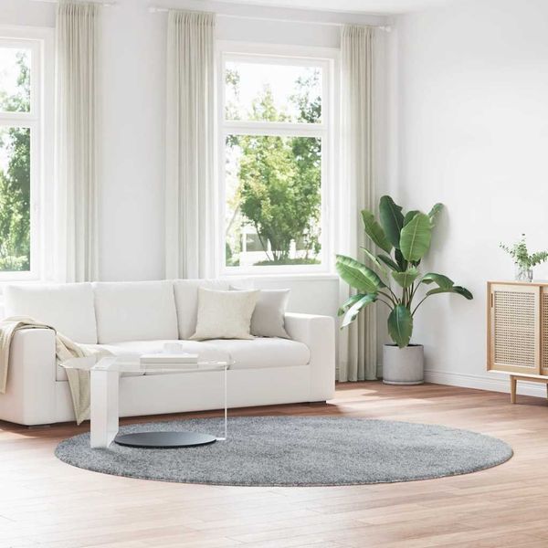 vidaXL Teppich Shaggy Hochflor NAVARRA Hellgrau 240x240 cm Polyester 4102930