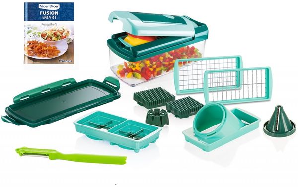 Genius Nicer Dicer Fusion Smart Set 12tlg Obst- Gemüseschneider + Sparschäler