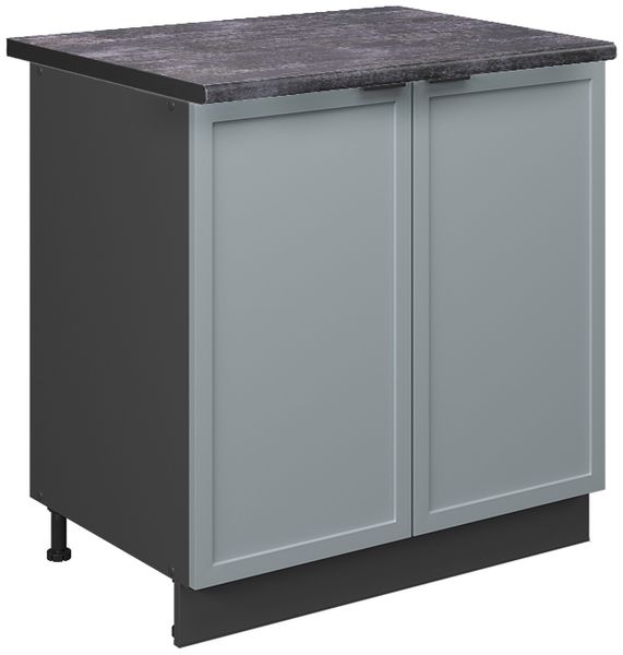 Spülenunterschrank Fame-Line Hellblau-grau 80 cm mit Regal, AP Anthrazit Vicco