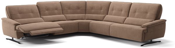 Sofanella Eckcouch PERLO Stoffbezug Sofalandschaft Funktionssofa in Hellbraun M: 312 x 312 Breite