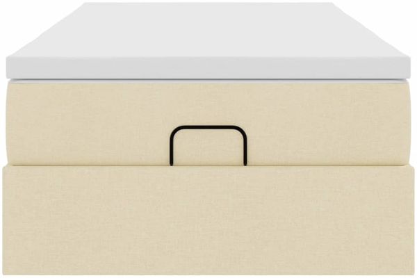 vidaXL Ottoman-Bett mit Matratze Creme 90x200 cm Stoff 3311083 Bild 7