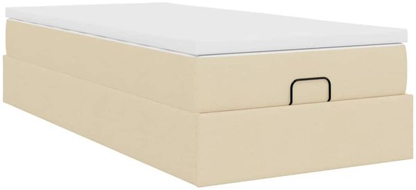 vidaXL Ottoman-Bett mit Matratze Creme 90x200 cm Stoff 3311083 Bild 10