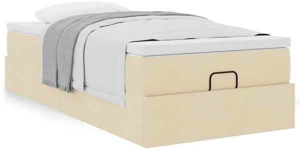 vidaXL Ottoman-Bett mit Matratze Creme 90x200 cm Stoff 3311083 Bild 4