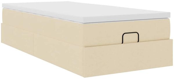 vidaXL Ottoman-Bett mit Matratze Creme 90x200 cm Stoff 3311083 Bild 6