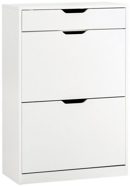 SoBuy Schuhschrank Schuhschrank schmal, Schuhregal Schuhkommode Schuhablage mit 2 Klappen, Schuhschrank perfekt für schmale Flure, für 10 Paar