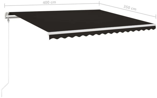 vidaXL Automatische Markise mit LED & Windsensor 400x350 cm Anthrazit 3068994 Bild 9