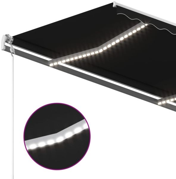 vidaXL Automatische Markise mit LED & Windsensor 400x350 cm Anthrazit 3068994 Bild 5