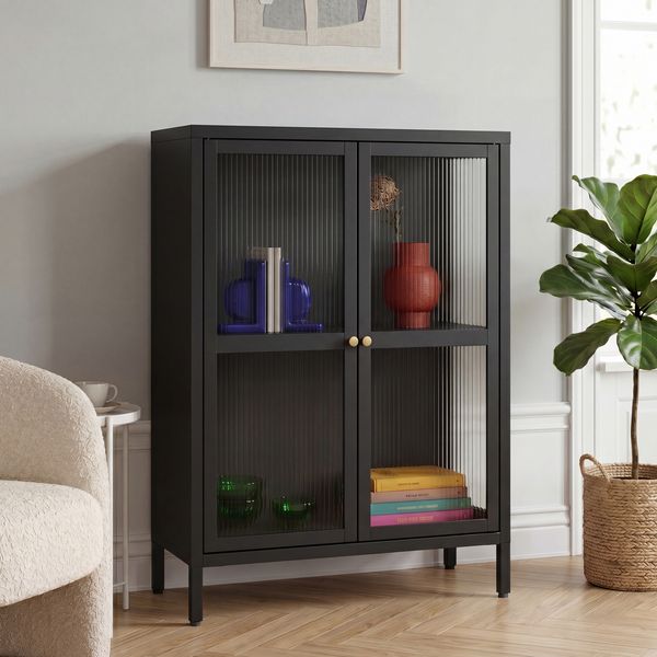 Sideboard Säkylä 84x64x35cm Schwarz [en. casa]