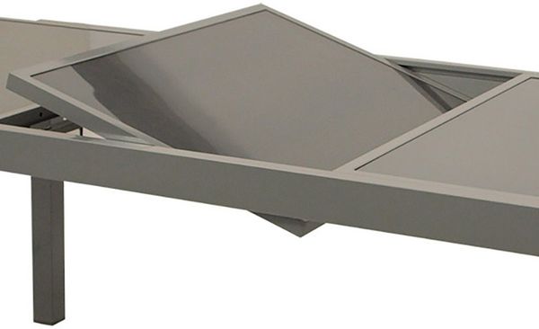 TPFGarden Gartentisch WALES (Ausziehtisch mit Alu-Gestell grau, Tischplatte mit Glas grau, Gartentisch - Ausziehbar von 140 auf 180cm - Höhe 74 cm), Esstisch - Terrassentisch - Maße (BxHxT): 90 x 74 x 140 - 200 cm