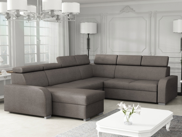Wohnlandschaft Apollo 2rR2pLC mit Schlaffunktion und Bettkasten (Farbe: Crown 04)