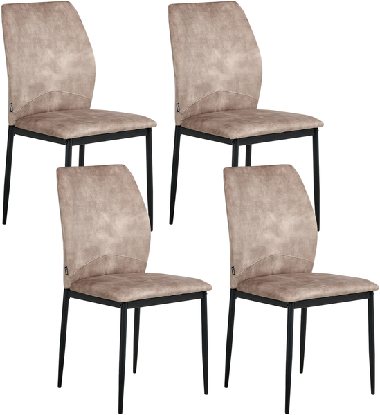 Esszimmerstuhl 4er Set ROCHEPORT Stoff Taupe
