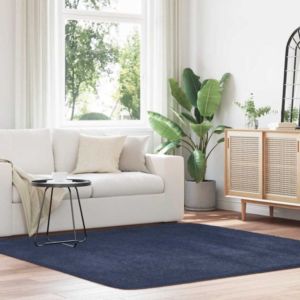 vidaXL Teppich Shaggy Hochflor NAVARRA Marineblau 200x200 cm Polyester 4102883