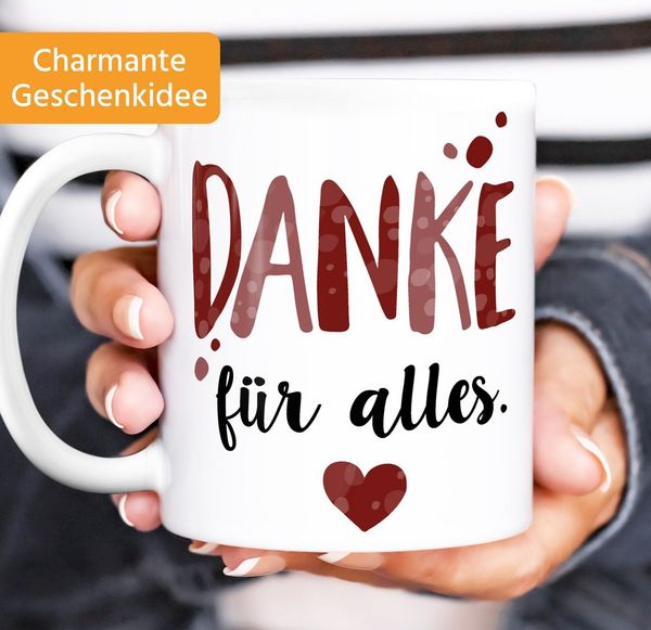 MoonWorks Tasse Kaffee-Tasse Danke für Alles Dankeschön-Geschenke Vatertag Muttertag, Keramik