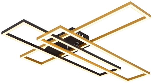 LED Deckenleuchte, beweglich, gold, schwarz, L 80 cm