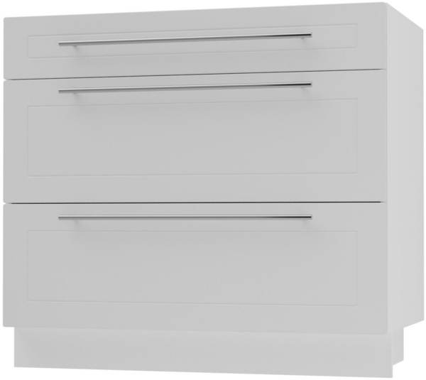 Schubladenunterschrank KVANTUM Teilauszug 90cm Korpus- & FrontFarbe: weiß matt / weiß (Q-D3M/90)