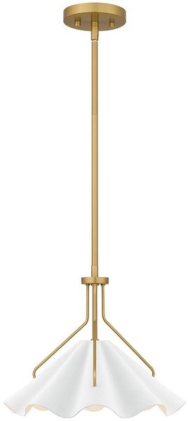 Elstead Lighting Pendelleuchte Mejia 1-flammig Messing weiß E27