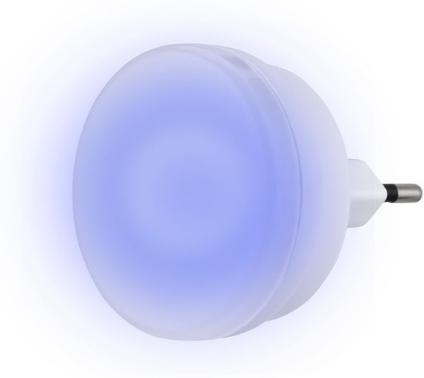 REV Nachtlicht, sparsames Dauerlicht - LED Nachtlampe 230V, 50Hz, 0,2W, Steckdosenlampe - Leuchtfarbe blau, Gehäuse weiss