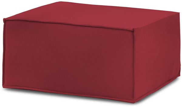 Dmora Avolasca-Hocker, Wohnzimmer-Hocker, Relaxsessel aus gepolstertem Stoff, 100 % Made in Italy, 80 x 70 x 43 cm, Rot