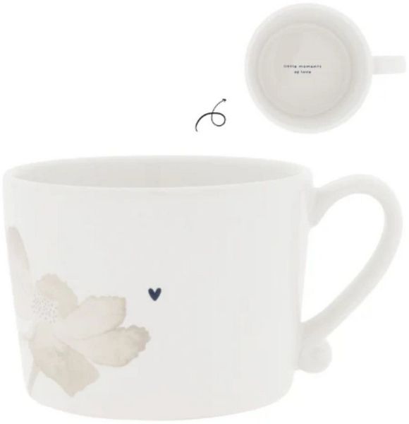 Bastion Collections Tasse Blume Natural weiß/beige aus keramik