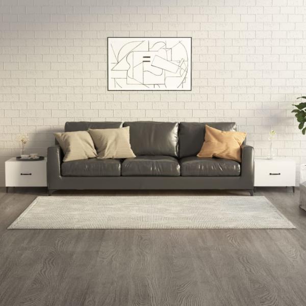 vidaXL Couchtische mit Metallbeinen 2 Stk. Hochglanz-Weiß 50x50x40 cm 812739