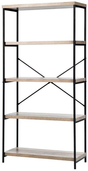 COSTWAY Bücherregal, 5 Ebenen, Standregal mit Metallrahmen, 79x35x160cm