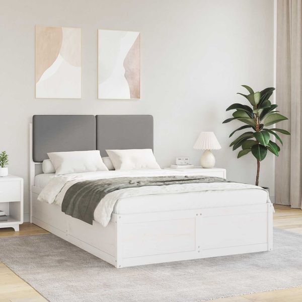 vidaXL Bettgestell mit gepolstertem Kopfteil Hellgrau 120 x 190 cm 3405536