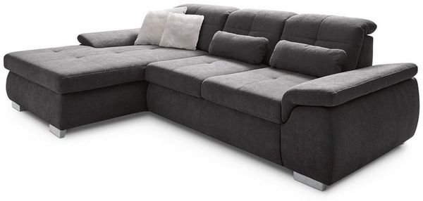 Die PlanBar Ecksofa MP-IN16037 L-Form mit Federkern-Polsterung, mit Sitztiefenverstellung & Zierkissen
