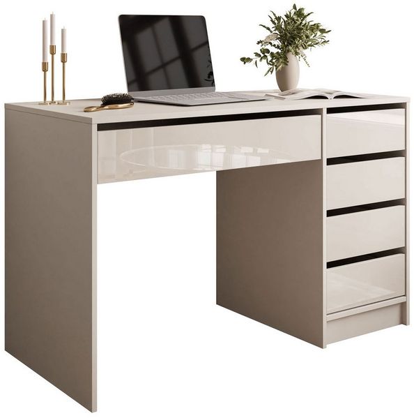 Lookway Schreibtisch MADA GLOSS Schreibtisch mit Schubladen und Hochglanz Fronten (1x Schreibtisch), Breite: 120cm