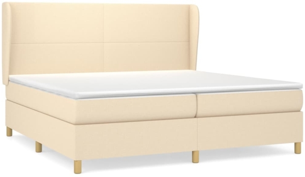 Boxspringbett mit Matratze Stoff Creme 200x200 cm, Härtegrad: H2 [3128394]