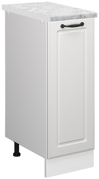 Apothekerschrank R-Line Weiß Landhaus 30 cm AP Marmor Vicco