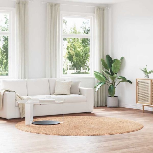 vidaXL Teppich Shaggy Hochflor NAVARRA Beige 240x240 cm Polyester 4102925