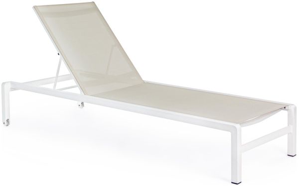 4er-Set Gartenliege Ronoko - Aluminium & Textilene, Weiß