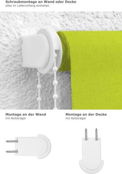 Lysel Outlet - Basisrollo Tageslicht Gelbgrün, (B x H) 82.50cm x 175cm in grün/gelbgrün Bild 3