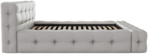 Vente-unique - Polsterbett - 140 x 190 cm - Melierter Stoff - Hellgrau - LERUCO von Pascal Morabito Bild 6