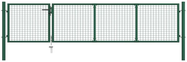 vidaXL Gartentor aus Stahl 350 x 75 cm Grün 144304